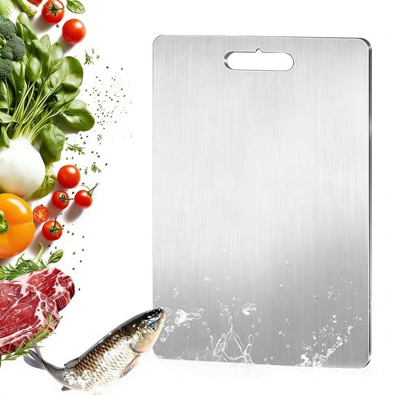 FORICOM 304 Food Grade Stainless Steel Cutting Boards for Kitchen- for cutting Meat, Fruit, Vegetables, Outdoor or Indoor 13.4" X 9"