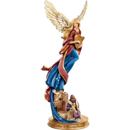 The Bradford Exchange Sleep in Heavenly Peace Nativity Angel Figurine Issue #2 Hand-Sculpted 3D Artwork and Exquisite Hand-Painted Details Renaissance-Inspired Design by T-Kinkade 6-inches