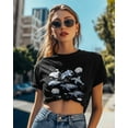 thumbnail image 4 of T Shirts for Women Short Sleeve Cotton Crewneck T-Shirt, Sketch Dolphin Turtle Seahorse Shell Tee Tops Casual Basic T-Shirts, XS-5XL Black L, 4 of 7