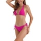 thumbnail image 4 of Conjuntos de bikini de triángulo para mujer de 2 piezas con lazo en la espalda, parte inferior de triángulo, trajes de baño, color rojo medio, 4 of 5