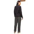 thumbnail image 3 of Conjunto de pijama de dos piezas con manga larga y solapa para otoño e invierno, cárdigan, camisa, pantalones con puntos ondulados, 3 of 5
