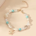 thumbnail image 2 of Hot-Selling Natural Turquoise Bead Bracelet - Nautical Beach-Themed Shell, Crystal Beads, and Starfish Charm Bracelet, 2 of 8