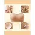 thumbnail image 6 of Gustave 3 Pack Strapless Bandeau Bra for Women Non-Slip Seamless Padded Bralette Wireless Tube Top Bras with Removable Pads Clear Straps, 6 of 12