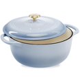 thumbnail image 1 of Best Choice Products Horno holandés redondo de hierro fundido esmaltado de 6 cuartos de galón, estilo familiar, utensilios de cocina pre-sazonados para el hogar, cocina, comedor, horno, seguro con tap, 1 of 8