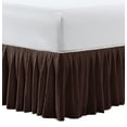 thumbnail image 4 of Home Soft Things Diamond Flannel Pleated Bed Skirt, Chestnut, Queen (60" x 80" + 18"), 4 of 6