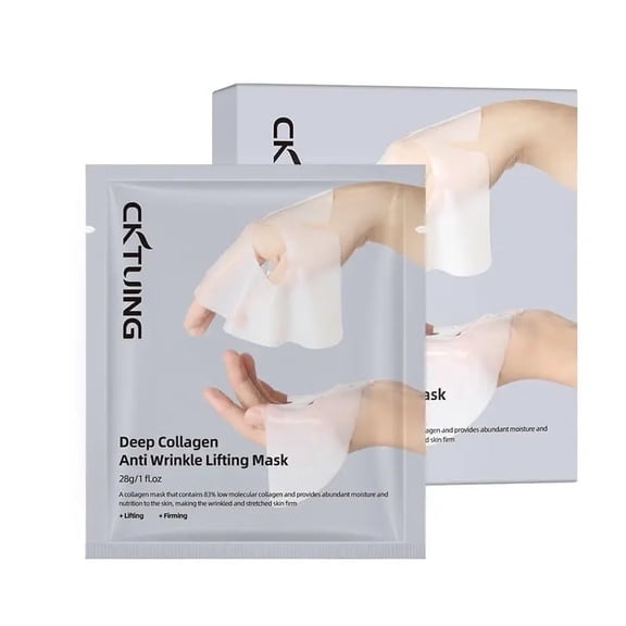 CKTUING Deep Bio-Collagen Korean Face Mask | Anti-Wrinkle Lifting Facial Sheet Masks | Hydrating Face Mask for Women Skincare | Daily Skin Care Glow Mask, 2,160,000ppb [Parts Per Billion] 5 in a Pack