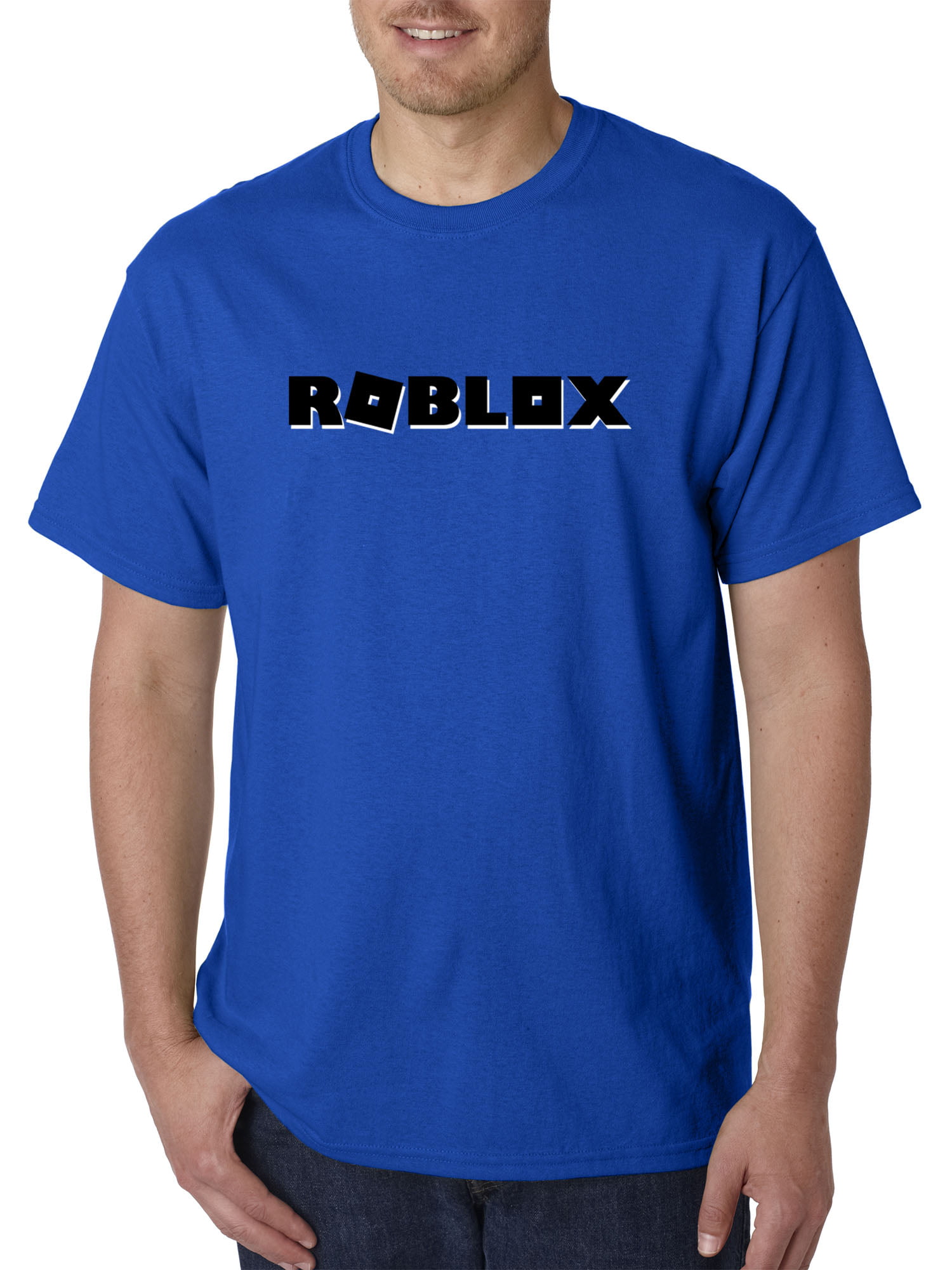 New Way New Way 1168 Unisex T Shirt Roblox Block Logo Game Accent Medium Royal Blue Walmart Com - roblox blue logo t shirt roblox