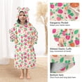 thumbnail image 4 of Dailycode Wearable Blanket Hoodie Oversized Sherpa Flannel Blankets with Pocket for 3-14 Year Old Cute Strawberry, 4 of 7
