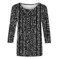 thumbnail image 6 of JTZGDY Western Shirts for Women Plus Size Vintage Ethnic Floral Print Summer 3/4 Lenght Sleeve Crewneck Graphic Tunic Tees Loose Oversized Casual Dressy Blouses Black#01 L, 6 of 6