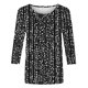 thumbnail image 3 of Mujeres 3/4 Manga Tops Y Blusas Impresas Cuello Redondo Suéter Camiseta Casual Blusa de Moda para Primavera Verano, 3 of 5
