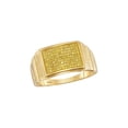 thumbnail image 1 of FB Jewels 10kt Yellow Gold Mens Round Yellow Color Enhanced Diamond Cluster Ring 1/4 Cttw, 1 of 1