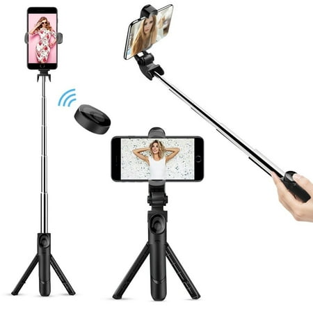 Selfie Stick Tripod, Extendable Bluetooth Selfie Stick with with Wireless Remote Shutter Compatible with iPhone 11/11pro/X/8/8P/7/7P/6s/6, Samsung Galaxy S9/S8/S7/Note 9/8