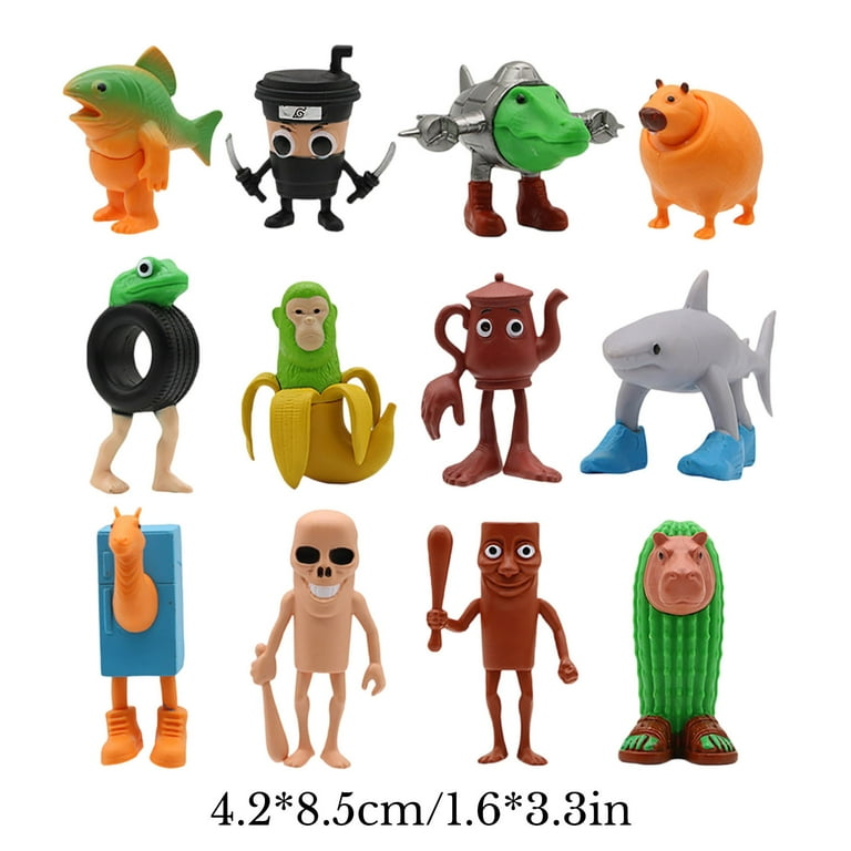 6 Pieces/set Tung Tung Tung Sahur Action Figure Tralalero Tralala Hot AI Model Bombardiro Crocodilo Boneca Ambalabu Schimpanzini Banannini Decoration Collectibles Toys I.524992703