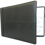 Officewerks Executive Check Binder, Black Padded Leather Look and Feel, 7 Ring w/Zip Pouch, for 9x13 Inch Sheets (?ne ???k)