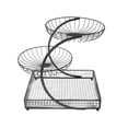 thumbnail image 2 of Cesta de frutas, soporte para frutas y verduras de alambre de hierro multicapa, tazón para bocadillos con fácil limpieza y gran espacio de almacenamie Negro 3 capas, 2 of 8