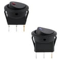 thumbnail image 2 of 2x 12V LED Inverter Rocking Rocker Switch ROUND SPST ON- for BOAT Car Blue & Red, 2 of 8