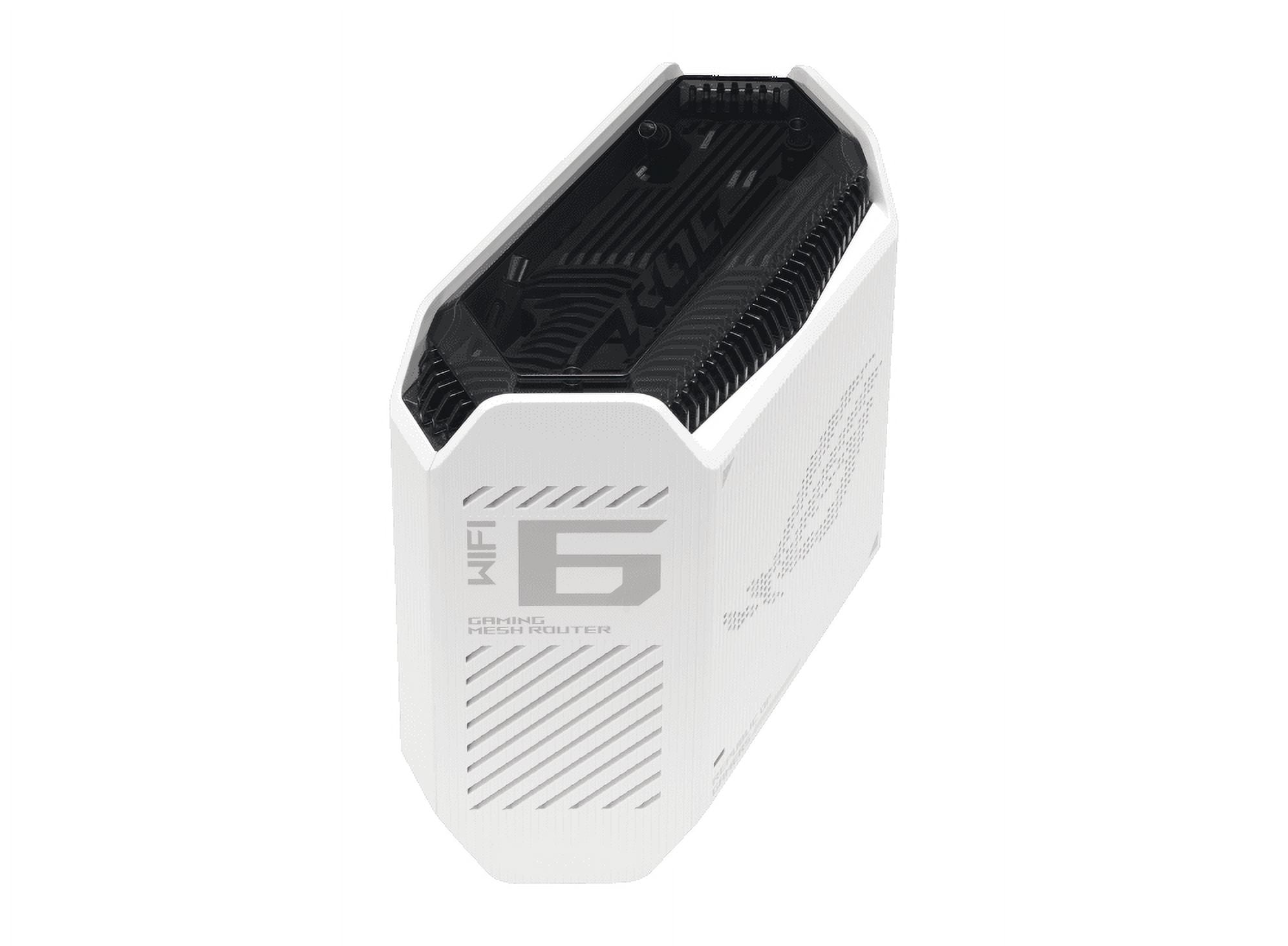 ASUS ROG Rapture GT6 (2PK) Tri-Band WiFi 6 Gaming Mesh WiFi System, covers up to 5,800 sq ft, 2.5 Gbps port, triple-level game acceleration, ASUS RangeBoost Plus, UNII 4, Moonlight White