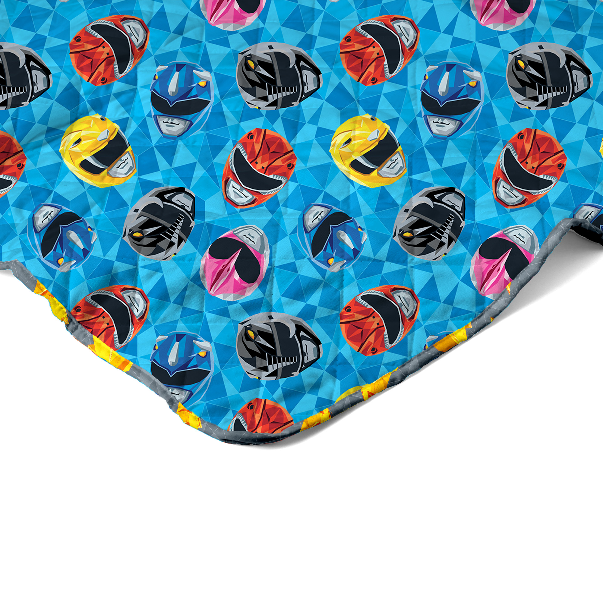 Power Rangers Geo Power Twin/Full Quilted Blanket 60x90 inches, Kids Character Bedding