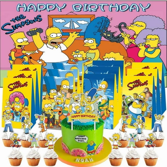 Simpson Treat Bags Candy Decorations Party Favor Supplies Birthday Cake Topper Backdrop Banner