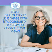 Nice N CLEAN Smudgeguard Eyeglass Cleaner, Pre-Moistened Lens Wipes 50 Count