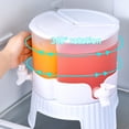 thumbnail image 6 of Xecvkr Rotating Cold Water Kettle 3 Compartments Beverage Dispenser Refrigerator Party Drink Bucket Fruit Tea Pot Faucet Ice Water Jug Space Saving Household 1 Set White, 6 of 7
