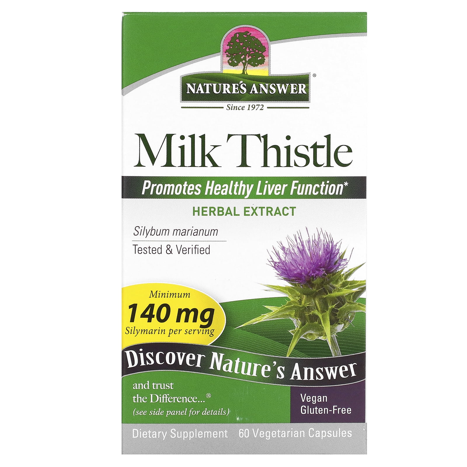 Nature's Answer Milk Thistle Seed Extract 60 Vegetarian Capsules