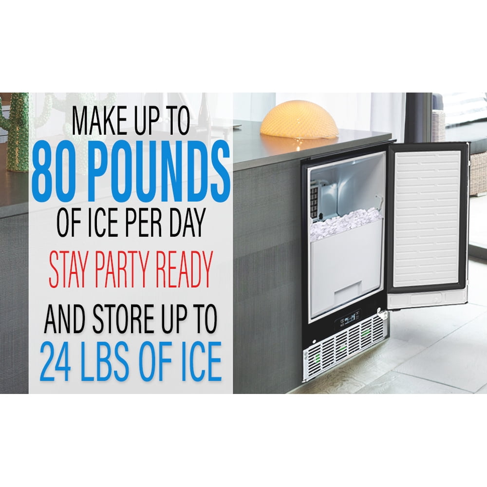 80 lb Sheet Ice per Day: Deco Chef Under Counter Ice Maker