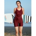 thumbnail image 6 of Alove Womens Quick-drying Athletic Boyleg Swimwear One Piece Sporty Swimsuits with Pockets Racerback Modest Bathing Suit, 6 of 7