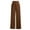 #005-Brown, variant on Women's Corduroy Straight Leg Pants - Solid Color Casual Trousers with Retro Style & Versatile Fit