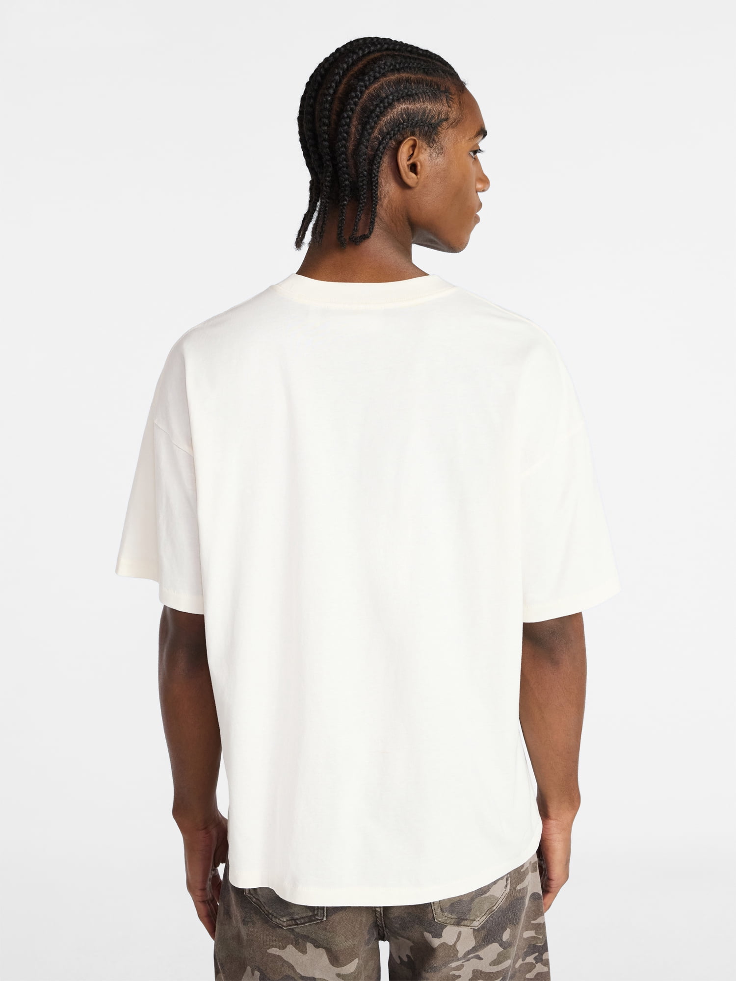No Boundaries Men's Oversized Boxy Tee with Short Sleeves, XS-4XLT
