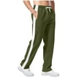 thumbnail image 3 of cocolona Sweatpants for Men Drawstring Straight Leg Striped Sweat Pants Fashion Casual Sports Joggers Pants with Pockets, 3 of 7