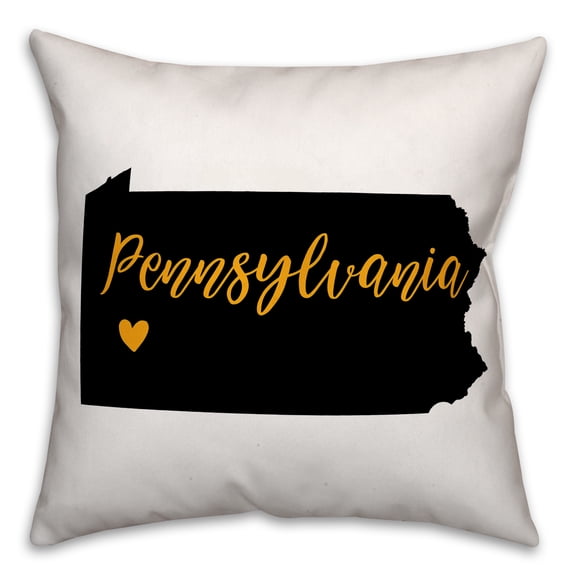 Creative Products Black and Yellow Pennsylvania Pride 16x16 Spun Poly Pillow