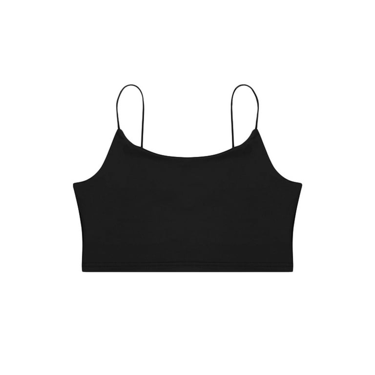 GARAGE Sarah Seamless Bungee Thin Straps Cropped Cami Smooth Black ~ size  XS