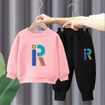thumbnail image 2 of Gibobby Toddler Boy Clothes Boy Fall Winter Outfit School Casual Long Sleeve Letter Sweatshirt Plaid Jogger Pants Set 2T 3T 4T 5T 6T 7T 8T 9T Little Boys Winter Outfits Clothes(3-4 Years,Pink), 2 of 6