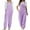 Purple, variant on Babysbule Womens Jumpsuit Overall Fashion Women Casual Cold Shoulder Jumpsuit Solid Button Suspender Wide Pocket Leg Pant