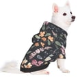 thumbnail image 2 of Fotbe Wildflower Watercolor 1 Print Small Dog Sweater Hoodies Pet Grey Hooded Soft Fleece Sweatshirts with Pocket Fall Winter Puppy Cat Sweaters Warm Clothes-Large, 2 of 7