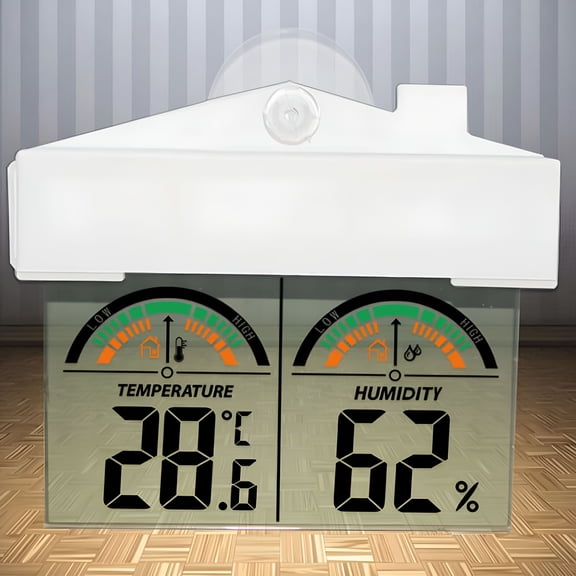GJX Mini Digital Hygrometer Indoor Environmental Thermometer with Suction Cup