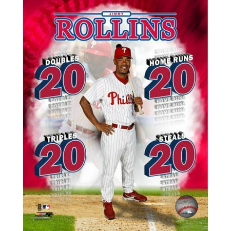 Jimmy Rollins - 20s Portrait Plus  Note formerly assigned to Franklin Morales Game 4 2007 NL Champ Series now AAJA76 Photo (Best Games For Note 4)