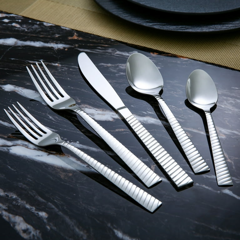 Mainstays Stainless Steel Flatware Set for 4, Silver, 20 Piece