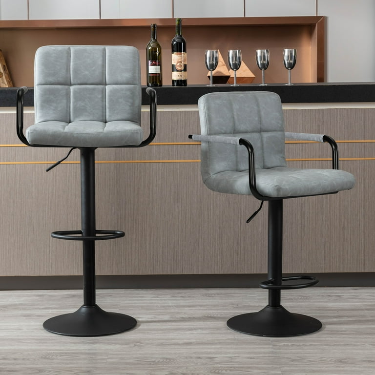 JONPONY Bar Stools Set of 2, Adjustable Height, 360Â° Swivel