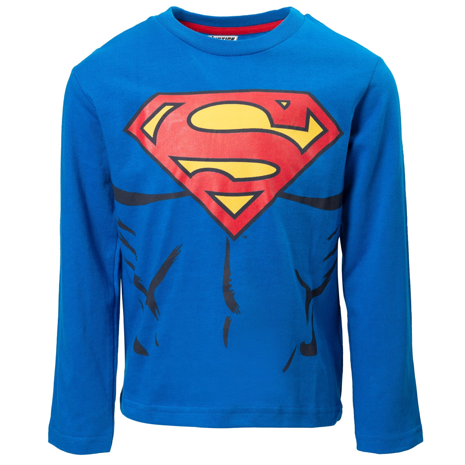 Comics Costume Flash Kid Long League Sleeve Toddler to Boys DC The Pack Justice Batman Big Superman 4 Big T-Shirts