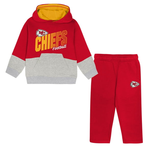 Toddler Outerstuff Red Kansas City Chiefs Lineman Fleece Hoodie & Pants Set