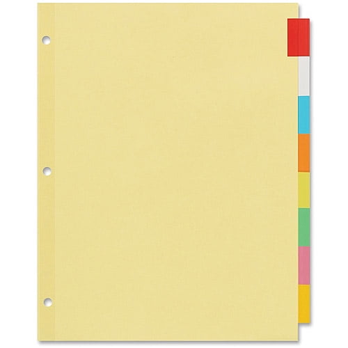 Office Essentials Insertable Dividers, 8 Tab, Multicolor, 1 Set (11467)