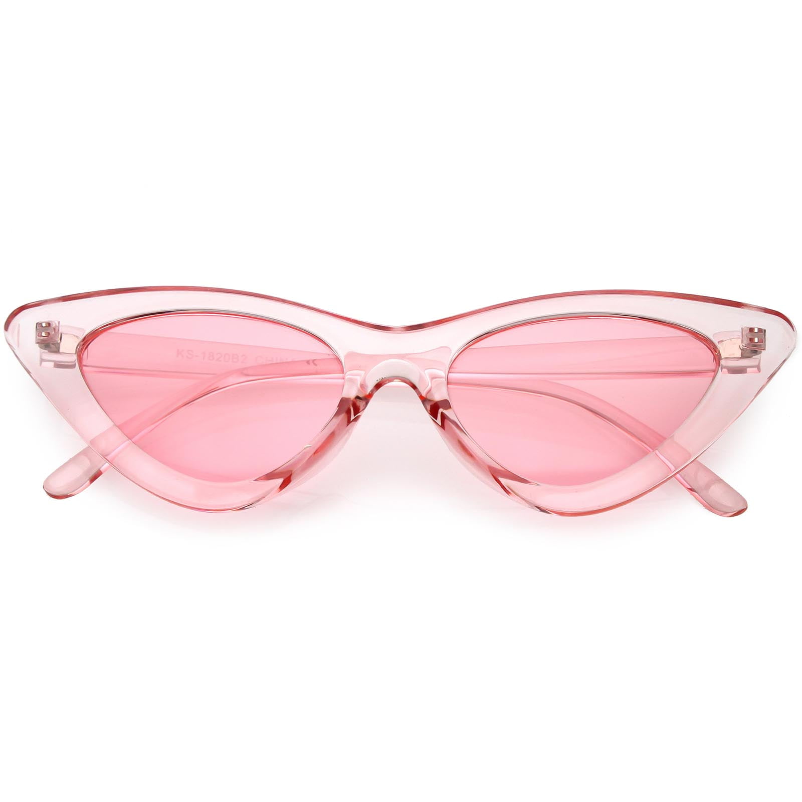 Womens Exaggerated Translucent Cat Eye Sunglasses Color Tinted Lens ...
