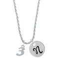 thumbnail image 1 of Delight Jewelry Silvertone Number - 3 - Silvertone Script Initial Disc - N - Charm Necklace, 20"+3", 1 of 4