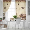 thumbnail image 5 of Fsddascl Star Brown Blackout Curtains for Bedroom/Living Room, Thermal Insulated Kitchen Curtains, Farmhouse American Country Vintage Berry Grommet Darkening Window Treatment Drapes 27.5"x39"x2, 5 of 6