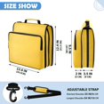 thumbnail image 3 of Yellow Printed Zipper Binder with Handle&Shoulder Strap 2 inch 3 Ring 500+300 Sheet Capacity File Folder Organizer, 3 of 8