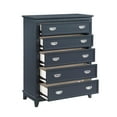 thumbnail image 3 of Benjara Sely Tall Dresser Chest, 5 Drawers, Navy Blue Wood Nickel Ring Handles, 3 of 6