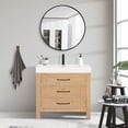 thumbnail image 3 of Leon 36" Bathroom Vanity in Fir Wood Brown with Composite top in Lightning White, 3 of 16