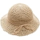 thumbnail image 1 of Nvzi Sombreros de sol de ala ancha plegables y flexibles para verano, sombrero de paja para playa para niños pequeños, color beige, 1 of 4